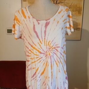 Jungmaven Tie-Dye Short Sleeve Tee - Pink and Orange